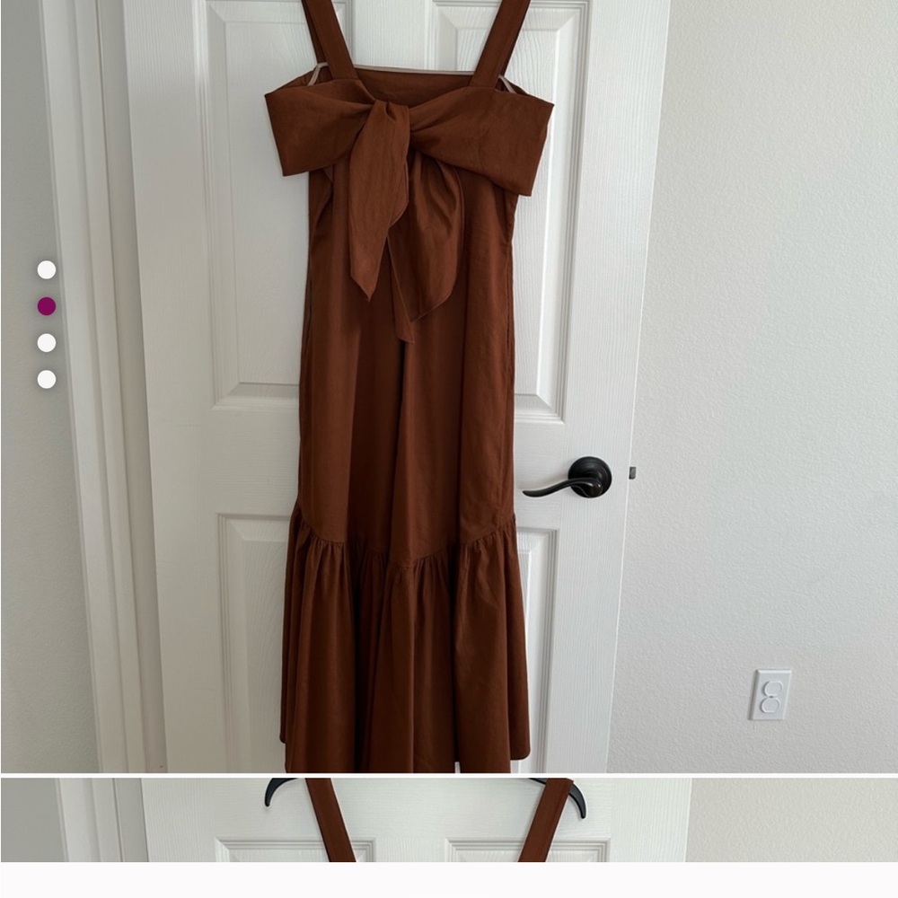 Theory Brown Maxi Sundress with Spaghetti Straps